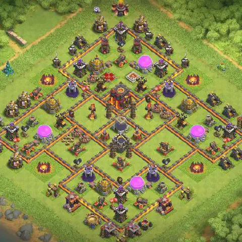 TH10 farming base layout with copy link for Clash of Clans resource protection, layout #193