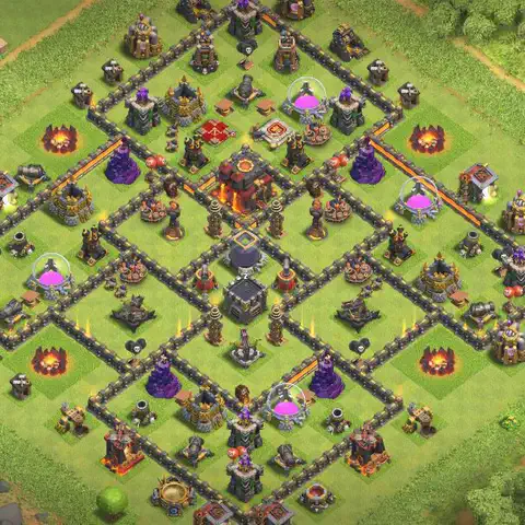 TH10 farming base layout with copy link for Clash of Clans resource protection, layout #194