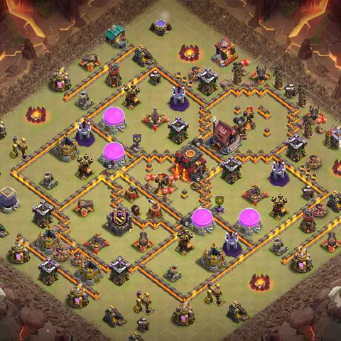 TH10 war anti 3 star base layout with copy link for Clash of Clans defense, layout #002