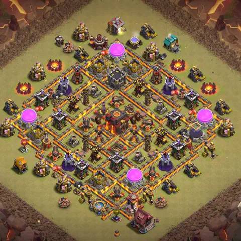 TH10 war anti 3 star base layout with copy link for Clash of Clans defense, layout #005