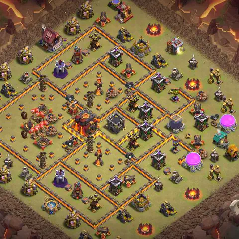 TH10 war anti 3 star base layout with copy link for Clash of Clans defense, layout #008