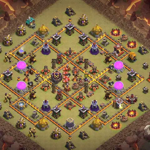 TH10 war anti 3 star base layout with copy link for Clash of Clans defense, layout #011