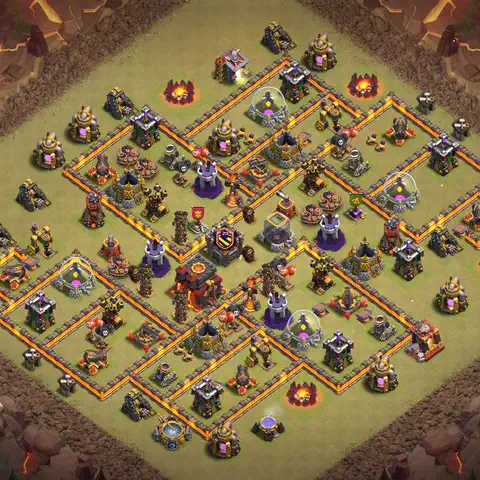 TH10 war anti 3 star base layout with copy link for Clash of Clans defense, layout #017