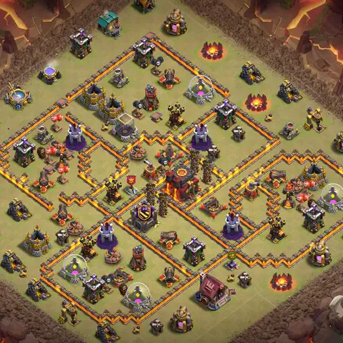 TH10 war anti 3 star base layout with copy link for Clash of Clans defense, layout #020