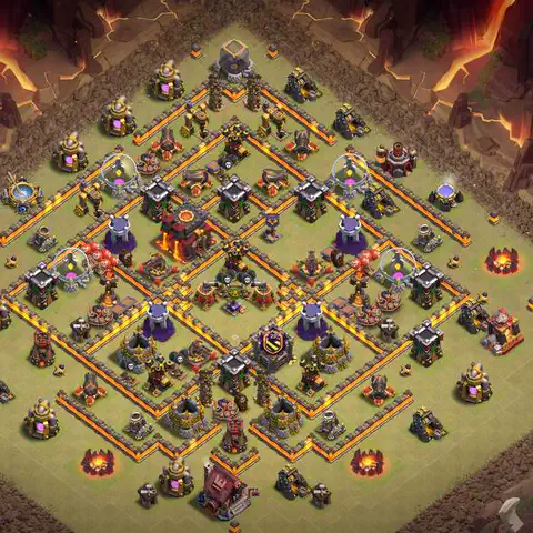 TH10 war anti 3 star base layout with copy link for Clash of Clans defense, layout #023