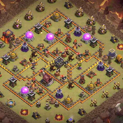 TH10 war anti 3 star base layout with copy link for Clash of Clans defense, layout #026