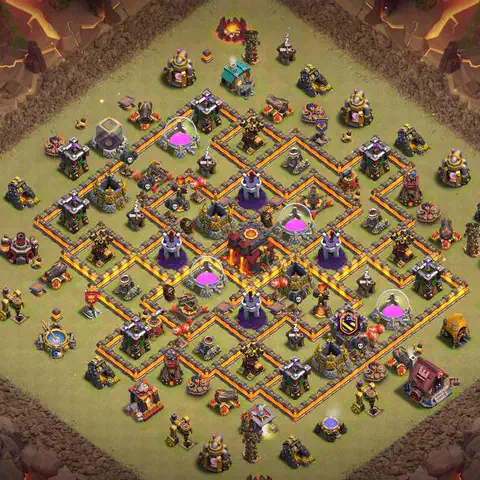 TH10 war anti 3 star base layout with copy link for Clash of Clans defense, layout #032