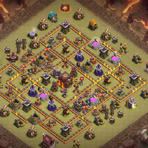 TH10 war anti 3 star base layout with copy link for Clash of Clans defense, layout #035