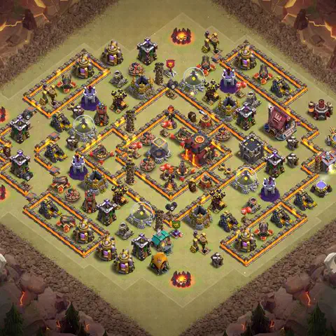 TH10 war anti 3 star base layout with copy link for Clash of Clans defense, layout #038