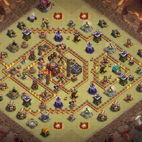 TH10 war anti 3 star base layout with copy link for Clash of Clans defense, layout #041