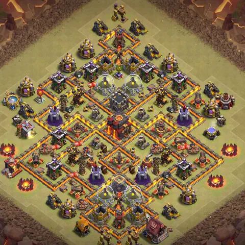 TH10 war anti 3 star base layout with copy link for Clash of Clans defense, layout #044
