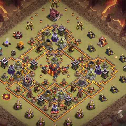 TH10 war anti 3 star base layout with copy link for Clash of Clans defense, layout #056