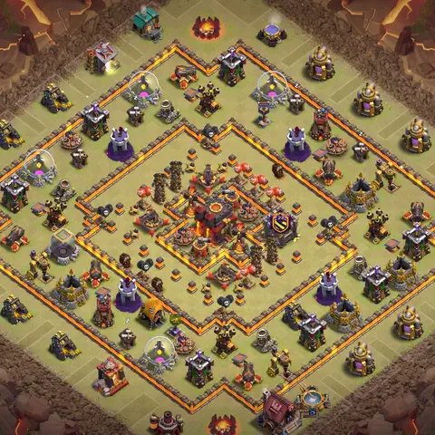 TH10 war anti 3 star base layout with copy link for Clash of Clans defense, layout #059