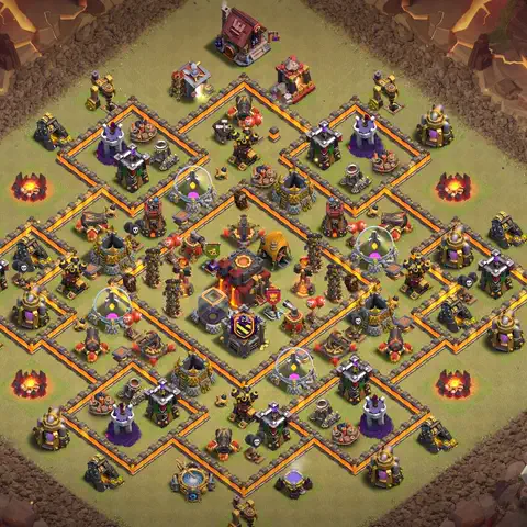 TH10 war anti 3 star base layout with copy link for Clash of Clans defense, layout #062
