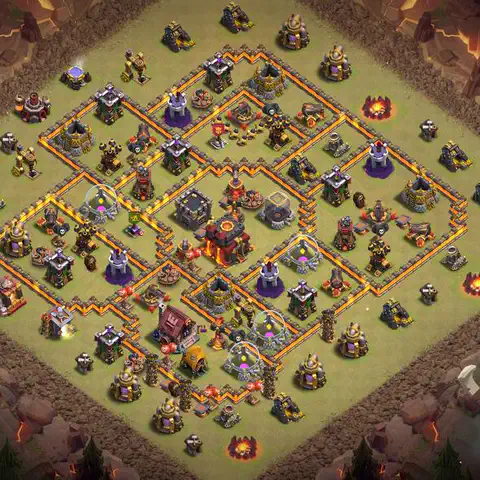 TH10 war anti 3 star base layout with copy link for Clash of Clans defense, layout #068