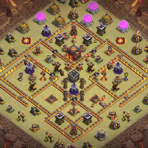 TH10 war anti 3 star base layout with copy link for Clash of Clans defense, layout #092