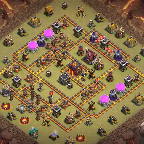 TH10 war anti 3 star base layout with copy link for Clash of Clans defense, layout #095