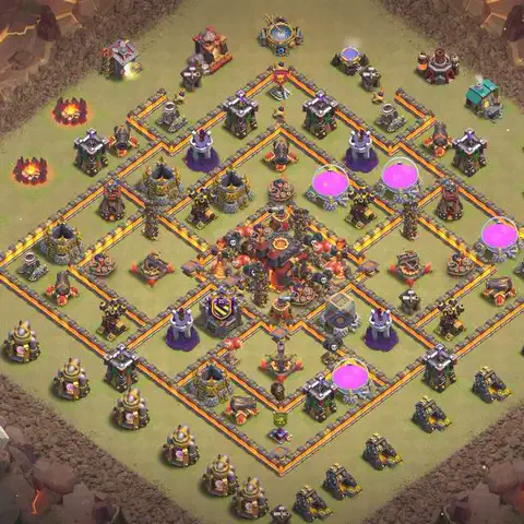TH10 anti blimp anti 3-star war base layout #104