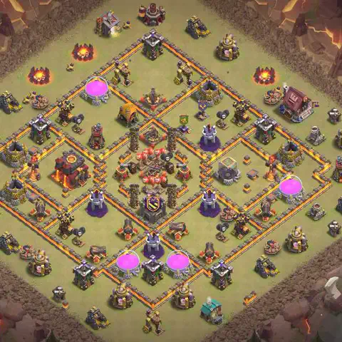 TH10 anti lavaloon anti 3-star war base layout #107