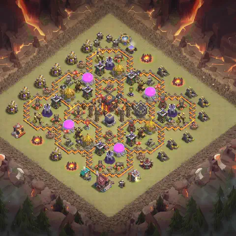 TH10 anti air anti 3-star war base layout #116