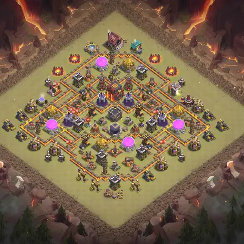 TH10 anti dragon anti 3-star war base layout #119