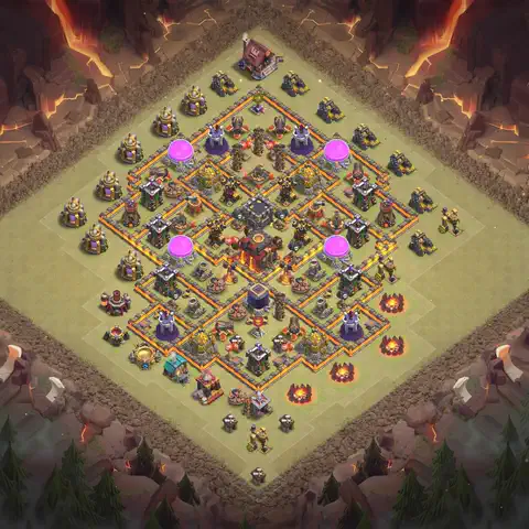 TH10 anti blimp anti 3-star war base layout #122