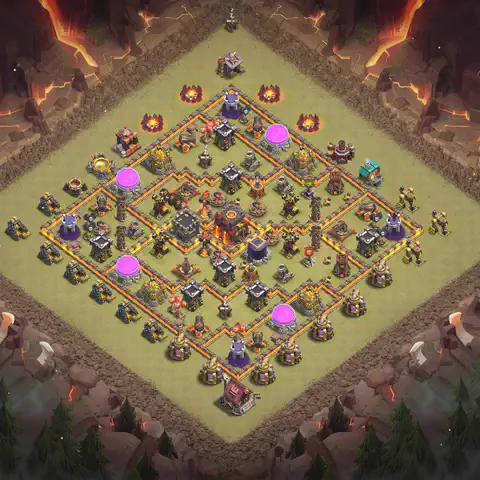 TH10 anti lavaloon anti 3-star war base layout #125