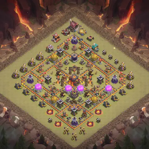 TH10 anti dragon anti 3-star war base layout #128