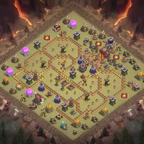 TH10 anti blimp anti 3-star war base layout #131