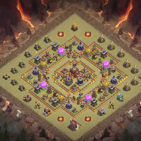 TH10 anti dragon anti 3-star war base layout #137