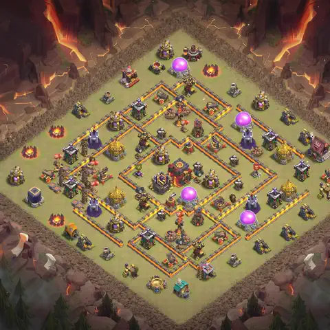 TH10 anti lavaloon anti 3-star war base layout #143