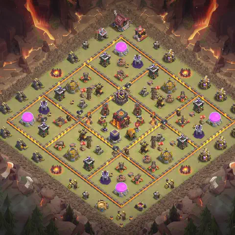 TH10 anti air anti 3-star war base layout #149