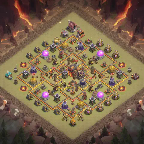 TH10 anti dragon anti 3-star war base layout #155