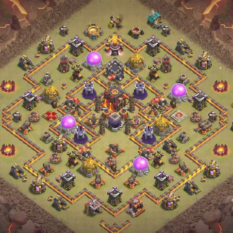 TH10 anti dragon anti 3-star war base layout #164