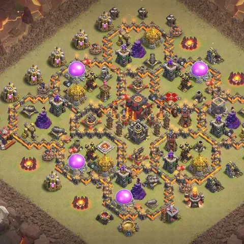 TH10 anti lavaloon anti 3-star war base layout #176