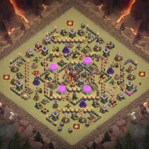 TH10 anti air anti 3-star war base layout #185