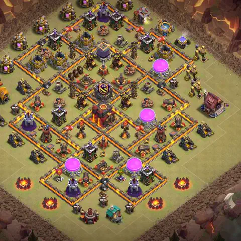 TH10 war cwl base layout with copy link for Clash of Clans defense, layout #001