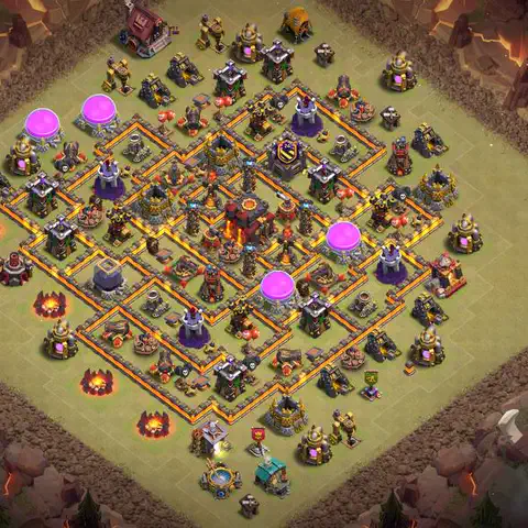 TH10 war cwl base layout with copy link for Clash of Clans defense, layout #004