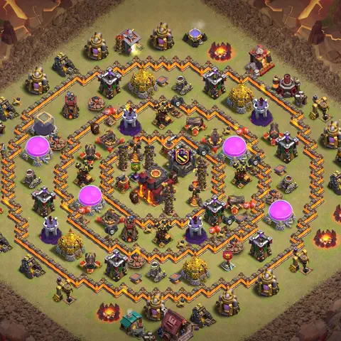 TH10 war cwl base layout with copy link for Clash of Clans defense, layout #016