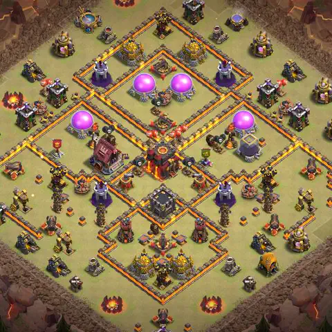 TH10 war cwl base layout with copy link for Clash of Clans defense, layout #025