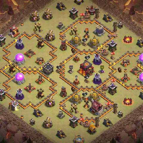 TH10 war cwl base layout with copy link for Clash of Clans defense, layout #028