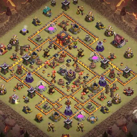 TH10 war cwl base layout with copy link for Clash of Clans defense, layout #031