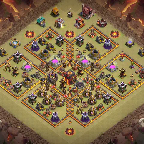 TH10 war cwl base layout with copy link for Clash of Clans defense, layout #037