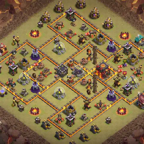 TH10 war cwl base layout with copy link for Clash of Clans defense, layout #046