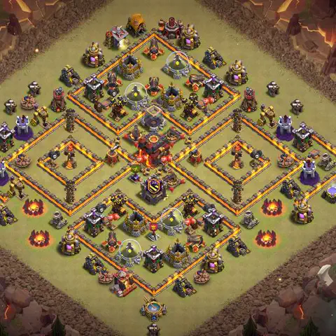 TH10 war cwl base layout with copy link for Clash of Clans defense, layout #052