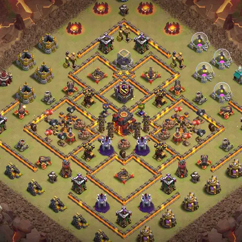 TH10 war cwl base layout with copy link for Clash of Clans defense, layout #058