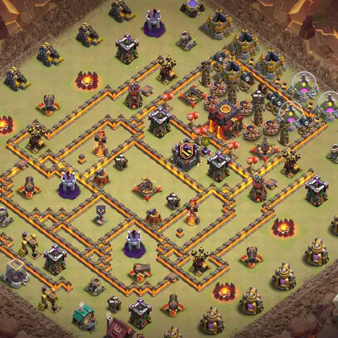 TH10 war cwl base layout with copy link for Clash of Clans defense, layout #061