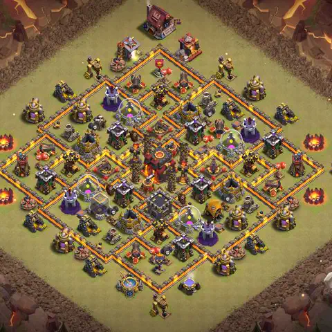TH10 war cwl base layout with copy link for Clash of Clans defense, layout #064
