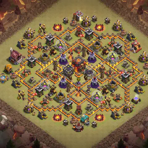 TH10 war cwl base layout with copy link for Clash of Clans defense, layout #070
