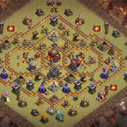 TH10 war cwl base layout with copy link for Clash of Clans defense, layout #076